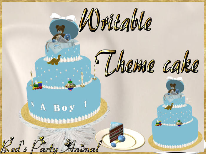 (PROMO 290 ) ITS A   BOY  TEDDY   Writable   BABY  CAKE 