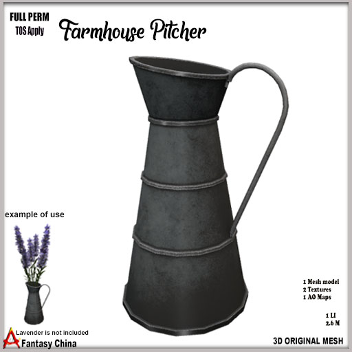 Full perm Farmhouse Pitcher 