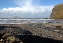 284 - Summer - England - UK - Coast -  Pebble Beach - Waves - Blue Sky - Land Divider - Privacy Screen