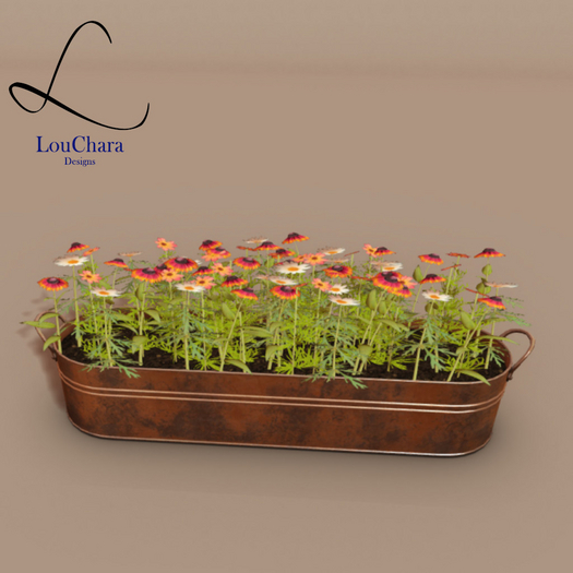 LouChara Copper Window Ledge Planter