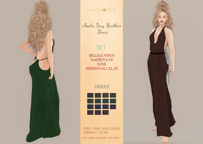Amelia Sexy Backless Dress by AmonIris