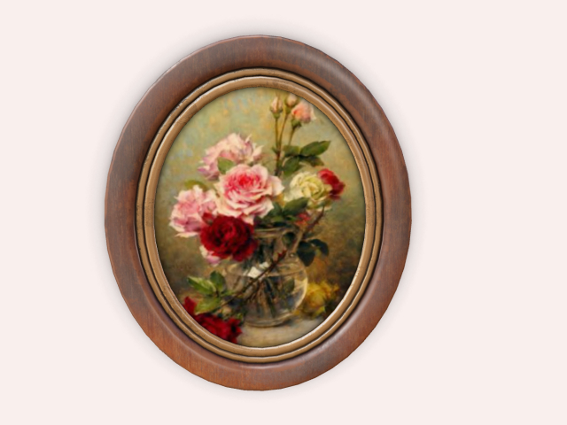 round Frame Flowers 3