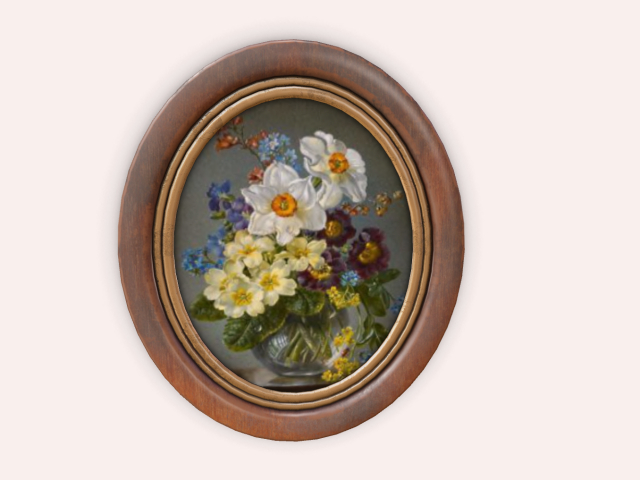 round Frame Flowers 4