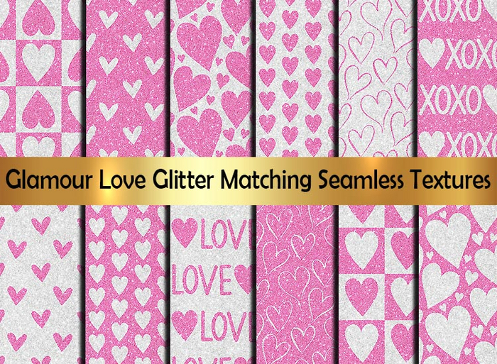 Glamour Love Glitter Matching Seamless Textures v. 27