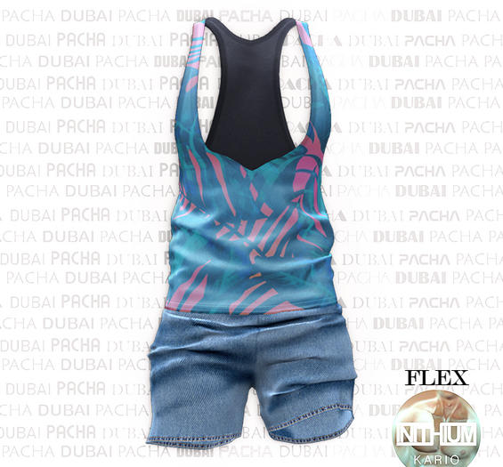 PACHA_ KARIO_Summer_Flex( Flower tank Blue & Short Jeans)