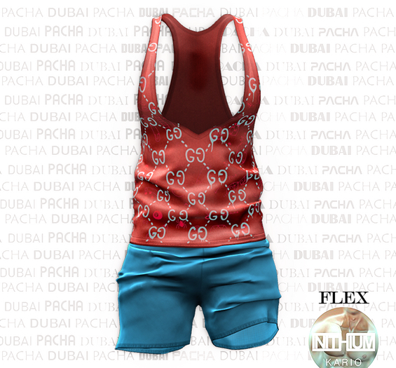 PACHA_ KARIO_Summer_Flex(Red G tank & Short Blue)