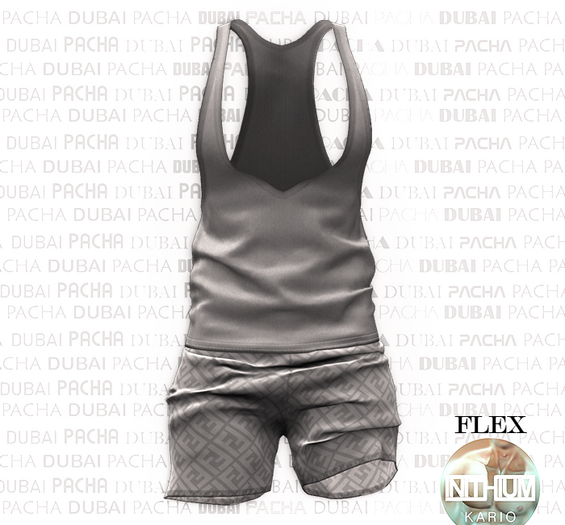 PACHA_ KARIO_Summer_Flex( Gray tank & Short Fend Gray)