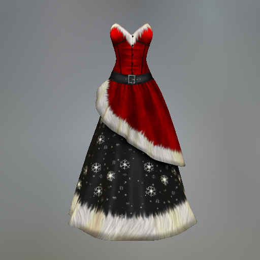 Red Gothic Snow Flurry Mesh Evening Dress