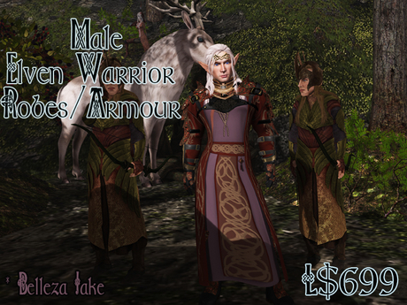 Second Life Marketplace - ..::[R2]::.. Male Elf Warrior Robes/Armour (Red)