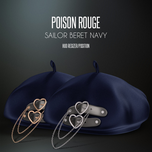 POISON ROUGE Sailor Beret - Navy