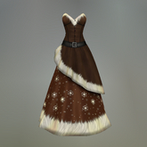 Brown Snow Flurry Slink Evening Dress