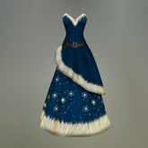 Blue Snow Flurry Slink Evening Dress