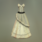 White Snow Flurry Slink Evening Dress