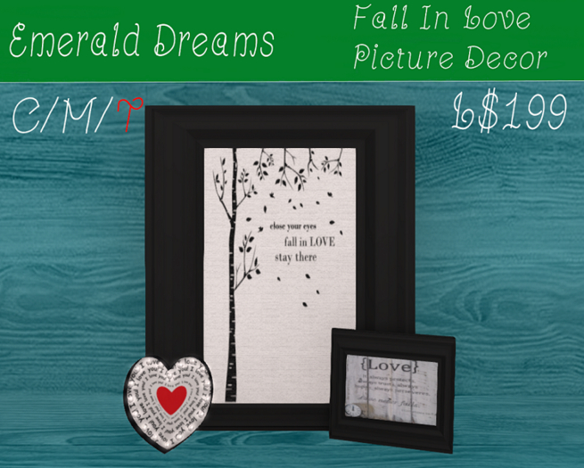 .:Emerald Dreams:. Fall In Love Picture Decor