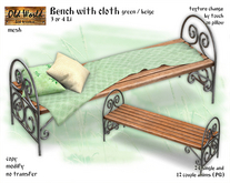 Bench with cloth v2 - Old World - Rustic Furniture