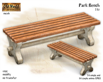 Park bench - Old World - Rustic Furniture