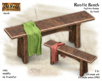 Rustic bench - Old World - Medieval Furniture