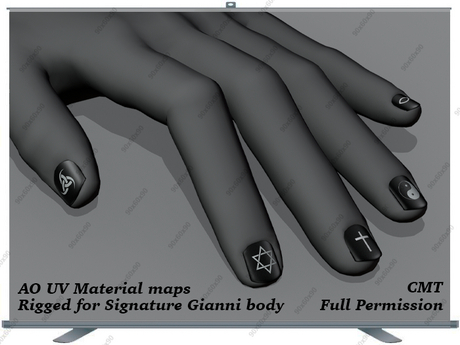 Second Life Marketplace - Men nails Rigged Signature Gianni body Full ...