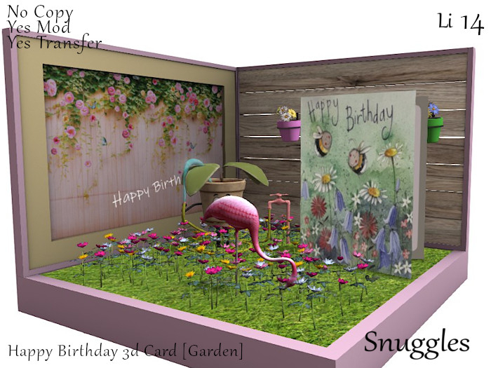 Happy Birthday 3d Card [Garden] 