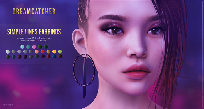 +Dreamcatcher+ Simple lines - Earrings
