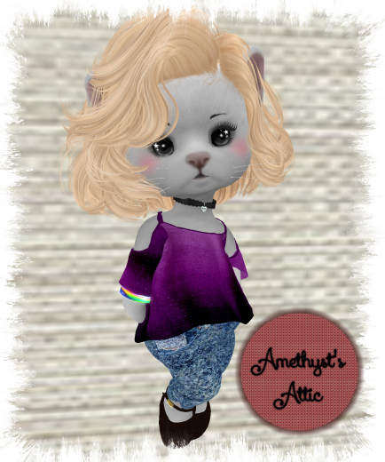 AA-Open Shoulder Top-Purple Sparkle Set-Dinkies