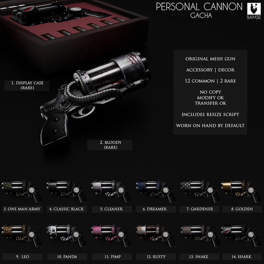 1. :BAMSE: Personal Cannon - Display Case RARE 1