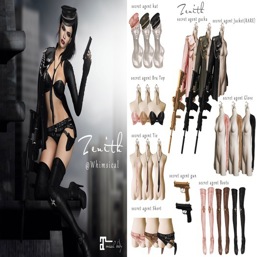 =Zenith=secret agent pink 7 PC SET w/RARE
