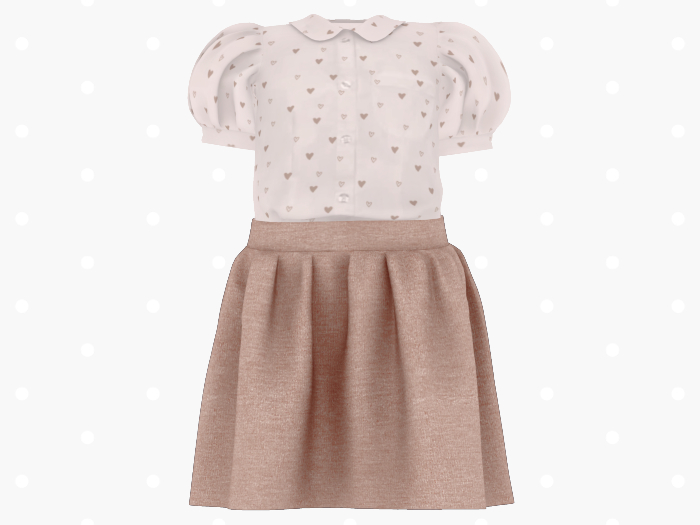 Bloom Valentines Outfit (Beige)