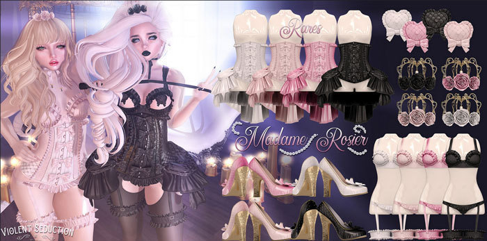 Violent Seduction - Madame Rosier Pink 2 PC SET