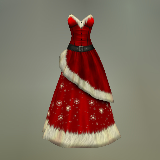 Red Snow Flurry Mesh Evening Dress