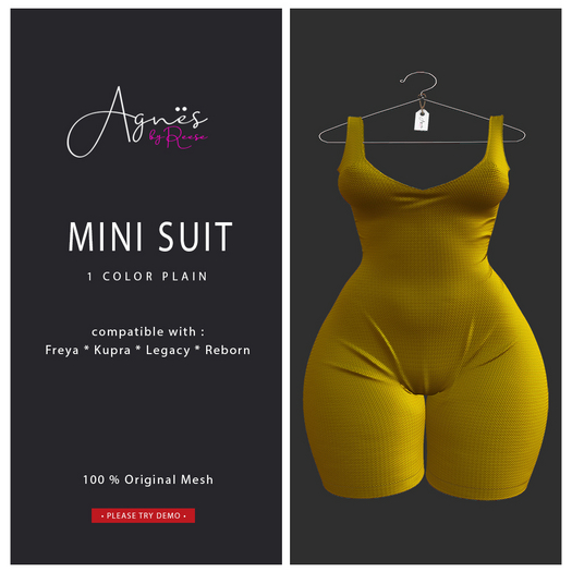 <Agnes> Mini suit- Freya-kup-Leg-reb- Sunny patt
