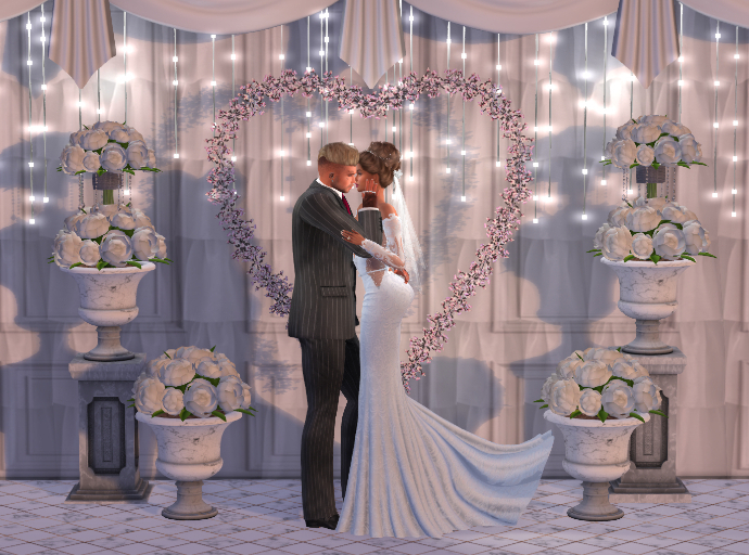 Serenity Sands Wedding Backdrop With Pose