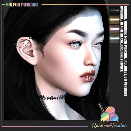 *Rainbow Sundae* Sulfur Piercing - Gold