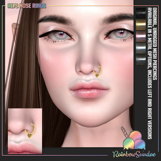 *Rainbow Sundae* Alys Nose Rings - Silver