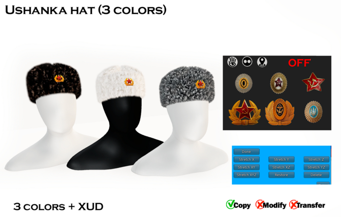 <<GEZI>> Cap with earflaps USSR ( 3 colors ) +