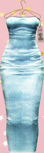 Becky Strapless Long Dress - Cyan Siren