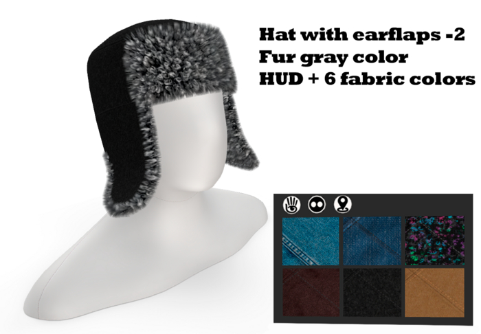 <<GEZI>> Cap with earflaps -(Fur gray) +