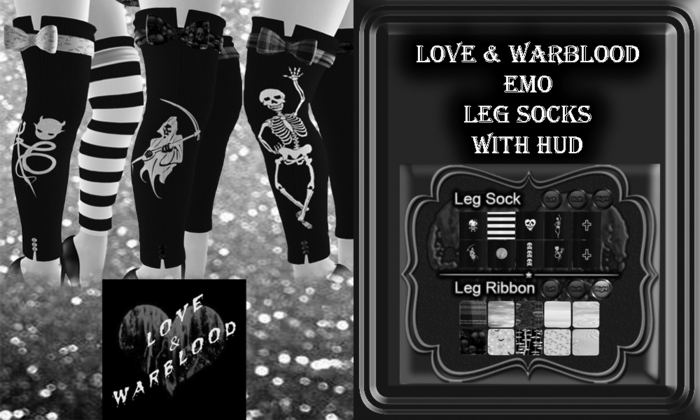 L&W DEMO Emo Leg Socks with HUD 
