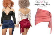 adorsy - Tinslay Skirt Coral - Maitreya/Legacy/Kupra/Reborn