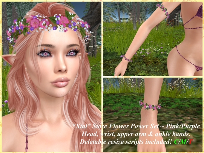 *Xtal* Flower Power Set - Pink/Purple