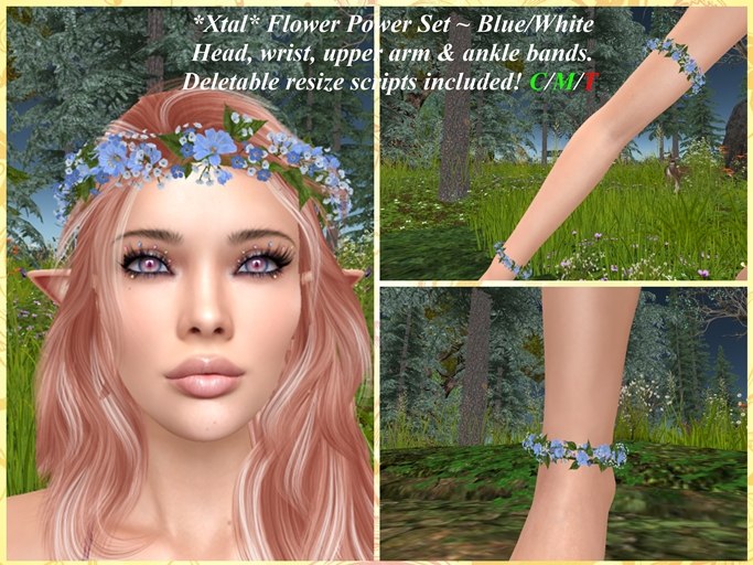 *Xtal* Flower Power Set - Blue/White