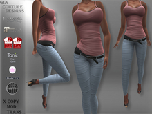 "GCD" Daphine Double Tank Tops Coral