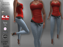 "GCD" Daphine Double Tank Tops Red