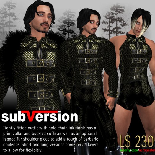 .~subVersion~. Chainmail Latex & Fur - GOLD