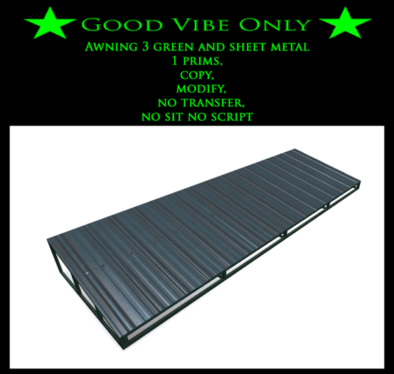 Awning 3 green and sheet metal