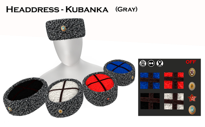 <<GEZI>> - Headdress - Kubanka  (Gray)+