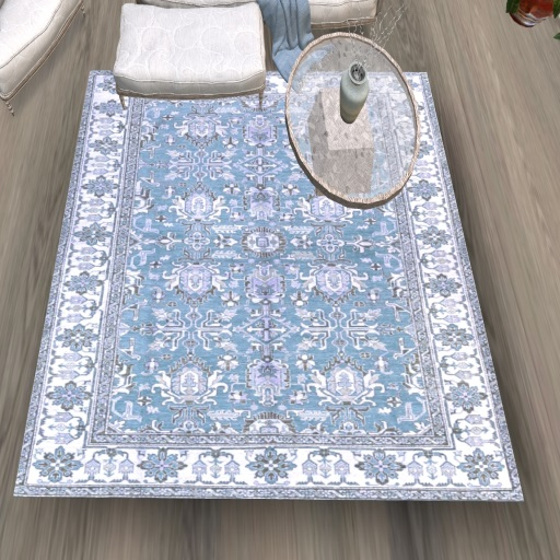Blue White Persian Rug Boxed (ADD/WEAR)