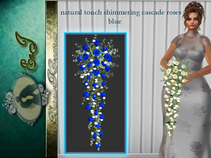 natural touch shimmering cascade roses blue