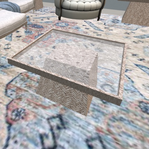 Rattan & Glass Square Table Set Boxed (ADD/WEAR)