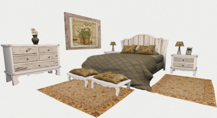 .:Bee Designs:. Charlotte Bedroom Gacha Bed RARE